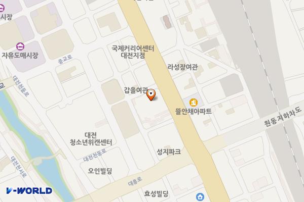 대전우체국 건물 내 위치 지도 — 대전광역시 동구 대전로757
