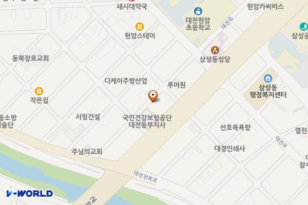 국민건강보험공단 대전동부지사 1층 위치 지도 — 대전광역시 동구 동서대로 1495