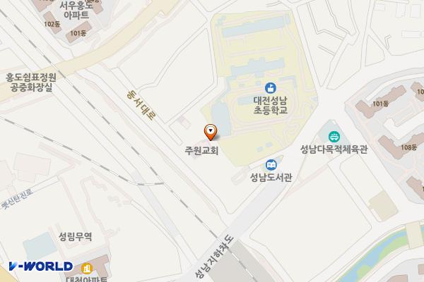 주원장로교회 위치 지도 — 대전광역시 동구 동서대로1578-31