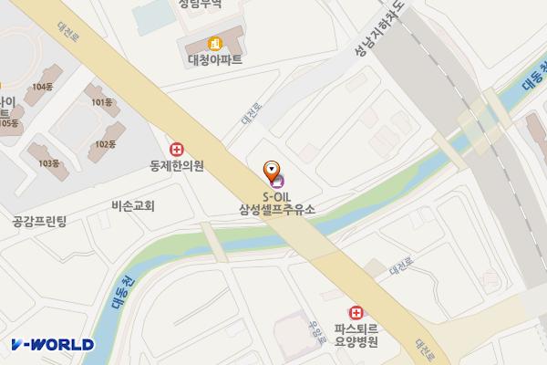 삼성주유소 위치 지도 — 대전광역시 동구 대전로908