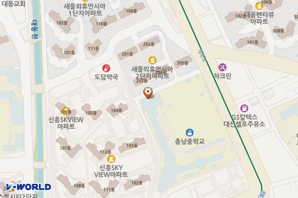 충남중학교 위치 지도 — 대전광역시 동구 계족로 123