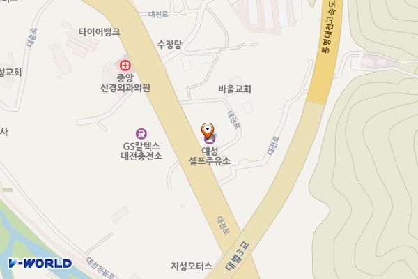 대성셀프주유소 위치 지도 — 대전광역시 동구 대전로292