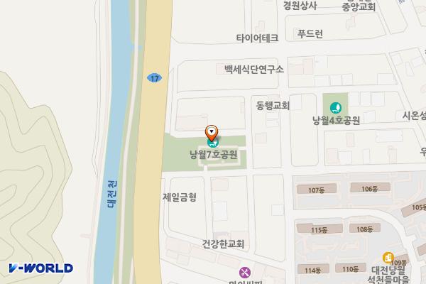 낭월7호어린이공원 위치 지도 — 대전광역시 동구 산내로1299번길 61-24