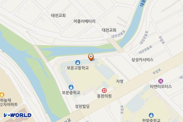 보문중학교 위치 지도 — 대전광역시 동구 우암로 57