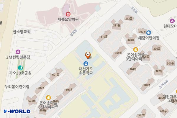 가오초등학교 위치 지도 — 대전광역시 동구 신기로 112