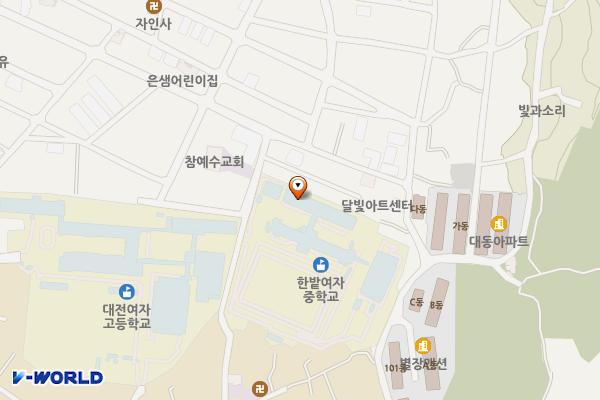 한밭여자중학교 위치 지도 — 대전광역시 동구 동대전로110번길 74-57