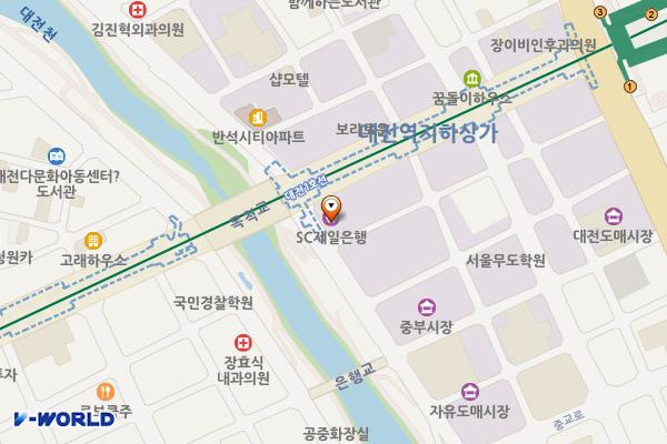 스탠다드챠타드은행 위치 지도 — 대전광역시 동구 중앙로186