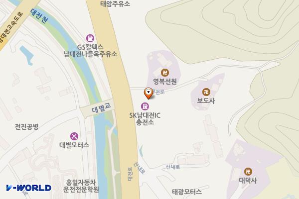 남대전IC충전소 위치 지도 — 대전광역시 동구 대전로242