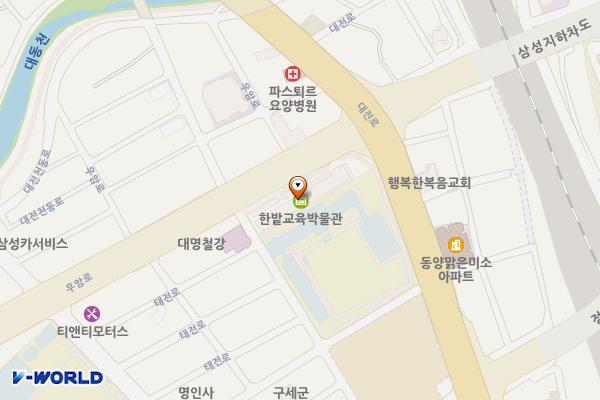 한밭교육박물관 위치 지도 — 대전광역시 동구 우암로 96