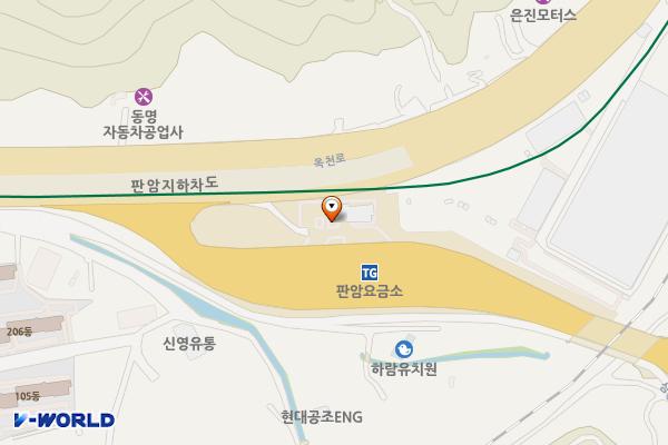 한국도로공사 판암영업소 위치 지도 — 대전광역시 동구 통영대전고속도로 211