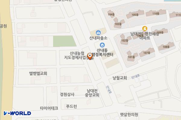 대전낭월동우체국 1층 위치 지도 — 대전광역시 동구 산내로 1323