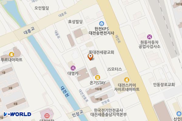 저소득층밀집지역(인동/듀오빌뒤) 위치 지도 — 대전광역시 동구 대흥로202번길 33-3