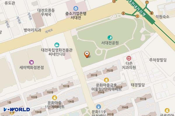 서대전광장(음악당) 공중화장실 위치 지도 — 대전광역시 중구 계백로1716번길 23(문화동)