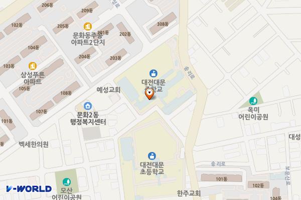 옥미어린이공원 공중화장실 위치 지도 — 대전광역시 중구 송리로20번길 25