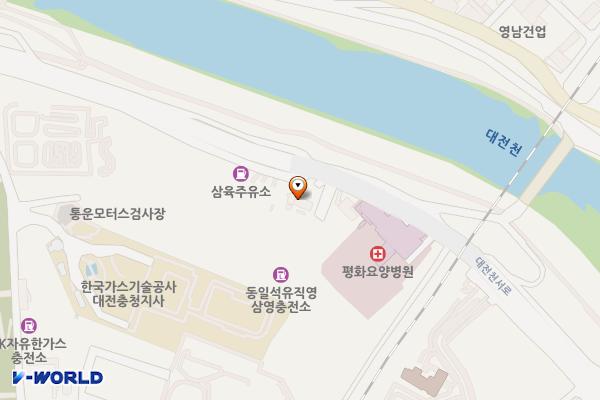 동일석유 ㈜삼영충전소 개방화장실 위치 지도 — 대전광역시 중구 대전천서로749(중촌동)