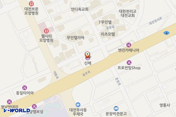 충무주유소 개방화장실 위치 지도 — 대전광역시 중구 충무로 141(부사동)