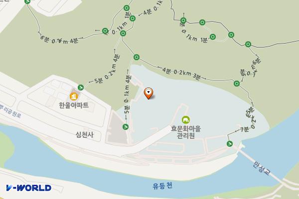 대전효문화진흥원 공중화장실 위치 지도 — 대전광역시 중구 뿌리공원로 45(안영동)