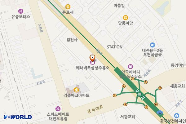 삼성주유소 개방화장실 위치 지도 — 대전광역시 중구 계룡로778(오류동)