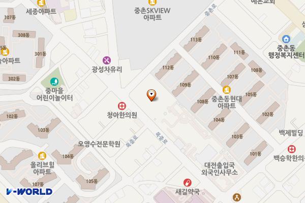 제일프라자(1층) 개방화장실 위치 지도 — 대전광역시 중구 목중로 50, 중촌동제일프라자 (중촌동)