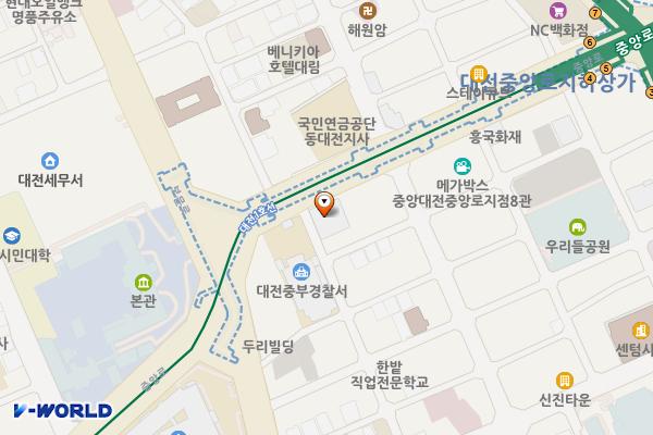 대전신용보증재단빌딩 개방화장실 위치 지도 — 대전광역시 중구 중앙로 116