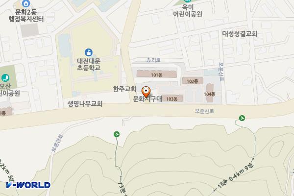 문화지구대 위치 지도 — 대전광역시 중구 보문산로 193