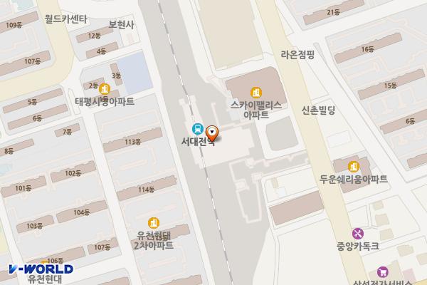 서대전역(1층) 공중화장실 위치 지도 — 대전광역시 중구 오류로23(오류동)