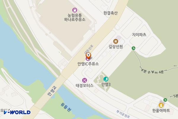 안영IC주유소 개방화장실 위치 지도 — 대전광역시 중구 대둔산로 188, 안영IC주유소 (안영동)