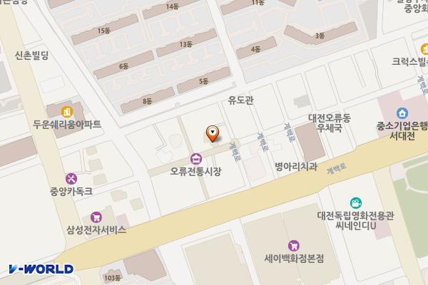 오류시장 고객쉼터 개방화장실 위치 지도 — 대전광역시 중구 계룡로882번길 78 (오류동)