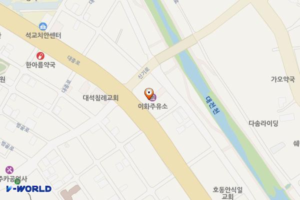 이화주유소 개방화장실 위치 지도 — 대전광역시 중구 대종로 166(석교동)