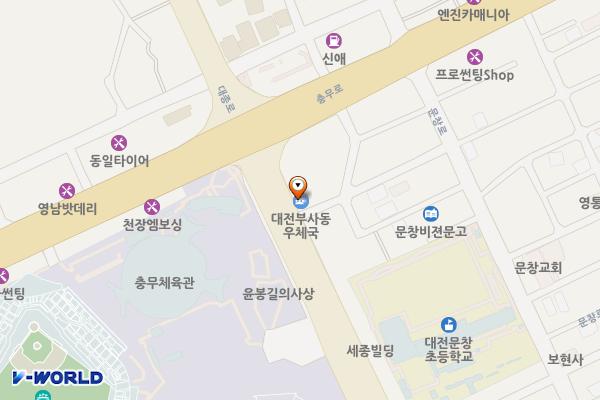 대전부사동우체국(1층) 위치 지도 — 대전광역시 중구 대종로 374