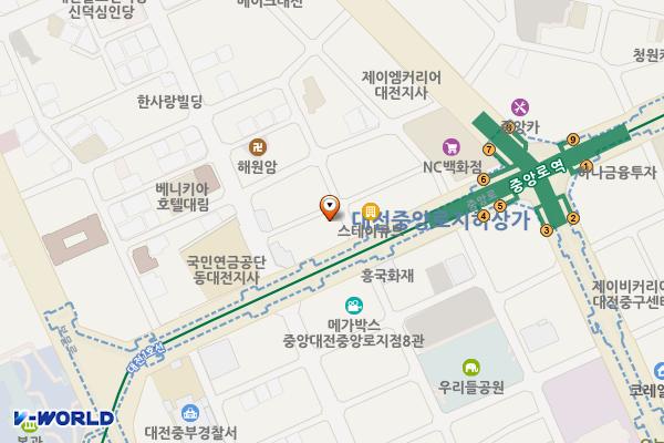 대전선화동우체국(1층) 위치 지도 — 대전광역시 중구 중앙로129번길 5