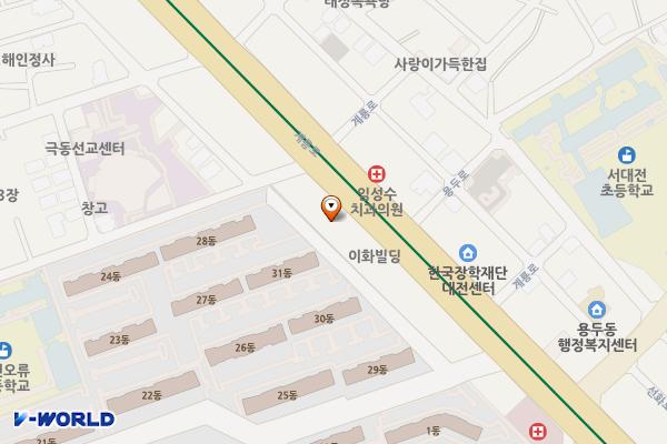 지오디벨로퍼(1,2층) 개방화장실 위치 지도 — 대전광역시 중구 계룡로832(오류동)