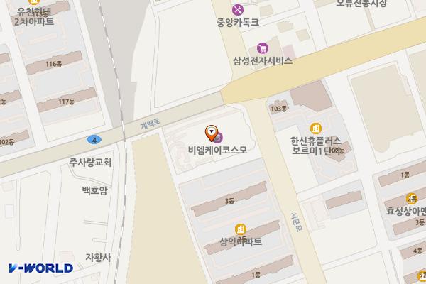 BMK(코스모 1층) 개방화장실 위치 지도 — 대전광역시 중구 서문로 133(문화1동)