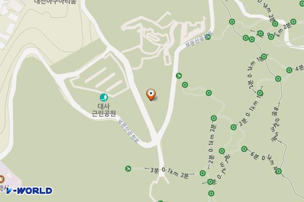 숲속공연장 앞 공중화장실 위치 지도 — 대전광역시 중구 보문산공원로 402 (대사동)