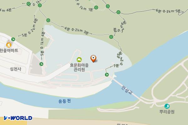 효문화마을관리팀 공중화장실 위치 지도 — 대전광역시 중구 뿌리공원로 47, 효문화마을관리원 (안영동)