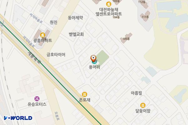 용머리어린이공원 공중화장실 위치 지도 — 대전광역시 중구 계룡로755번길 23(용두동)