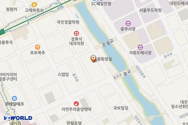 대전천변 공중화장실 위치 지도 — 대전광역시 중구 대전천서로 439