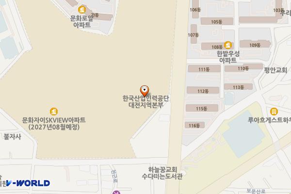 한국산업인력공단 대전지역본부 위치 지도 — 대전광역시 중구 서문로25번길 1