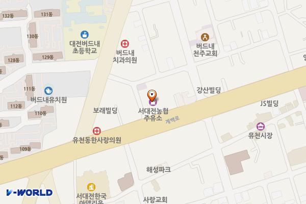 서대전농협주유소 개방화장실 위치 지도 — 대전광역시 중구 계백로1555