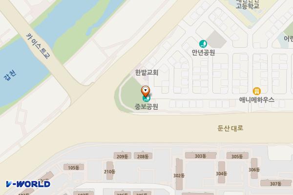 중보어린이공원 위치 지도 — 대전광역시 서구 만년남로3번길 101