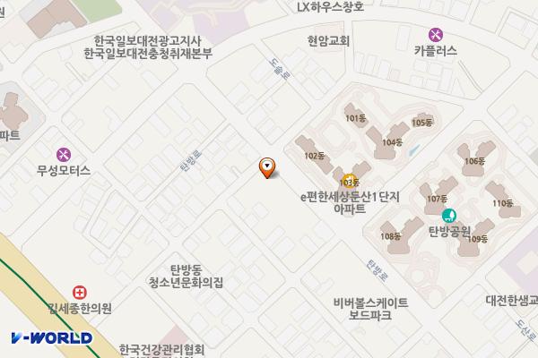 탄방빌딩 위치 지도 — 대전광역시 서구 탄방로 56