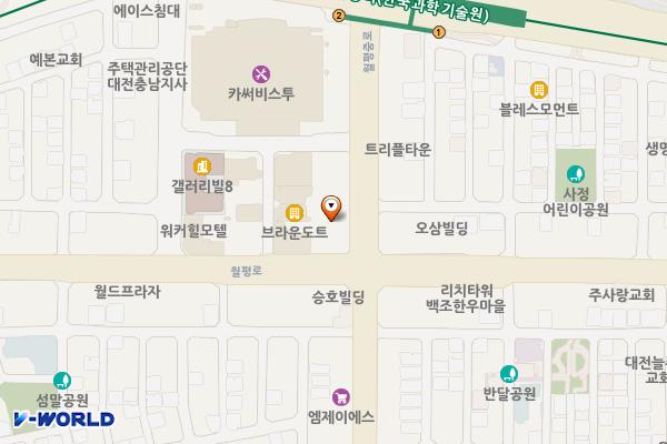 한국마사회 위치 지도 — 대전광역시 서구 월평중로 21