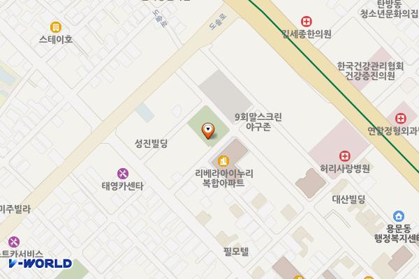 우정어린이공원 위치 지도 — 대전광역시 서구 용문로 41-17