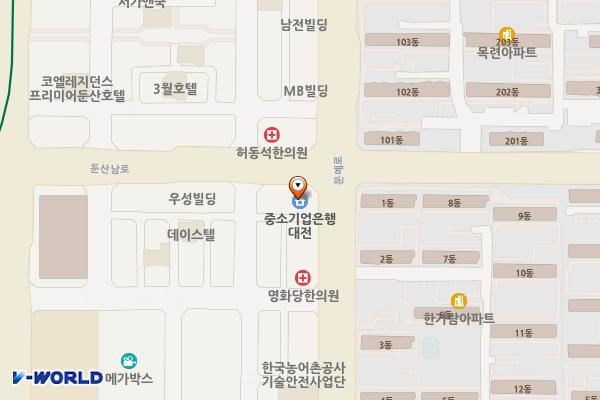 IBK기업은행대전지점 위치 지도 — 대전광역시 서구 둔산남로 112