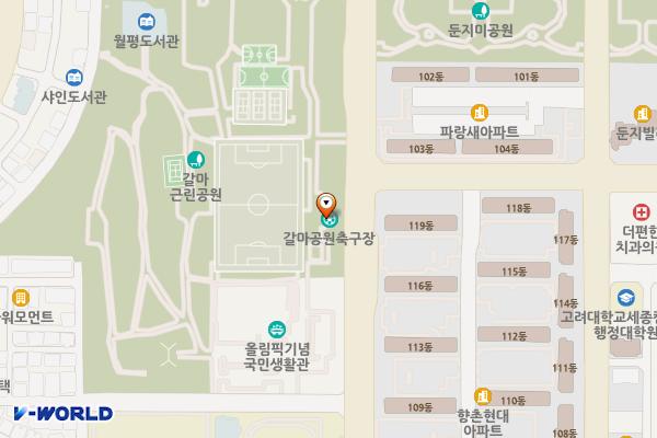 갈마근린공원 위치 지도 — 대전광역시 서구 갈마역로 55