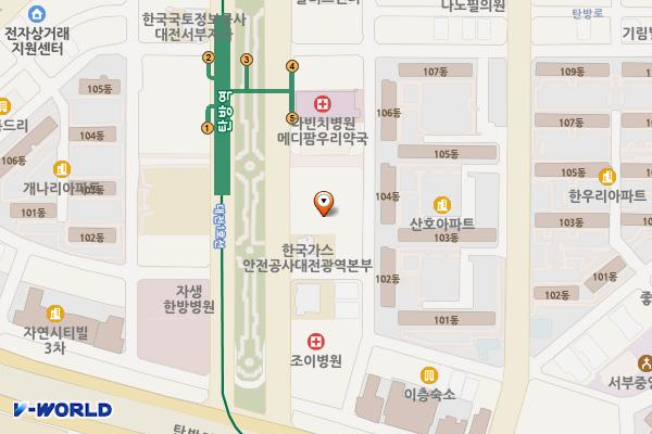 대전서구평생학습원 위치 지도 — 대전광역시 서구 계룡로553번길 38 (탄방동)