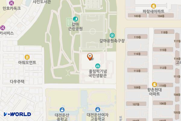 올림픽기념국민생활관 위치 지도 — 대전광역시 서구 신갈마로230번길 77