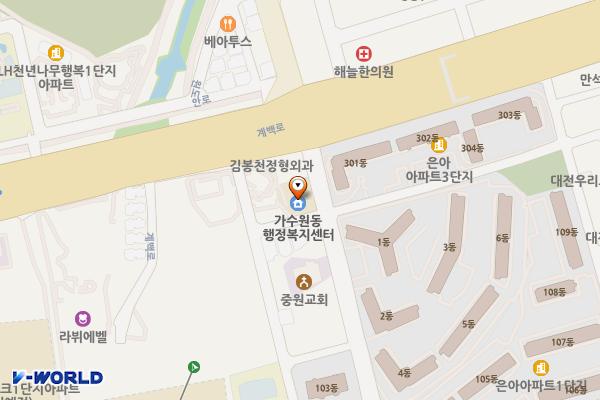 가수원동행정복지센터 위치 지도 — 대전광역시 서구 가수원로 105