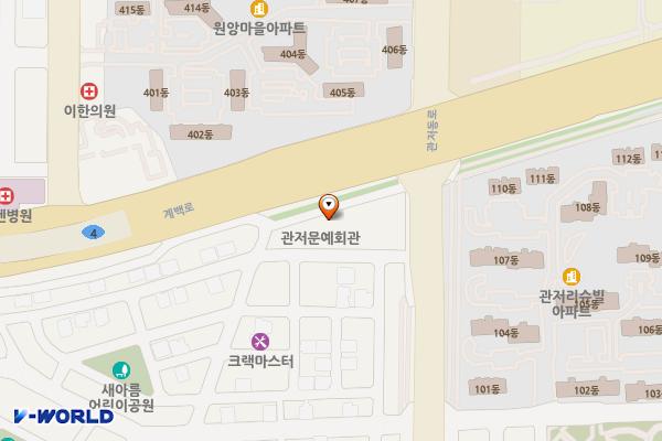 관저동 문예회관 위치 지도 — 대전광역시 서구 관저동로105번길 20