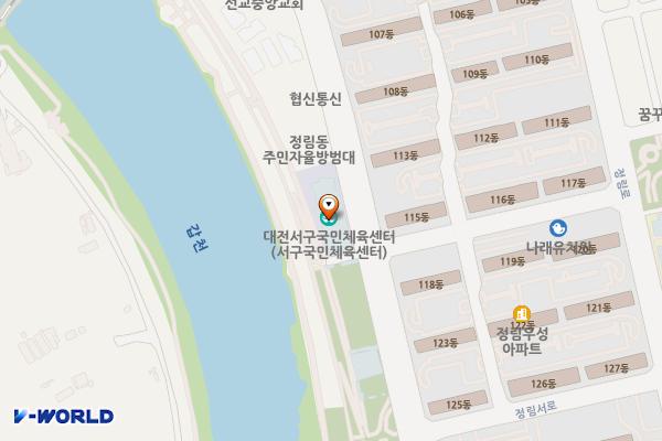 도마게이트볼장 위치 지도 — 대전광역시 서구 정림서로 181